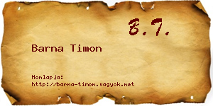 Barna Timon névjegykártya